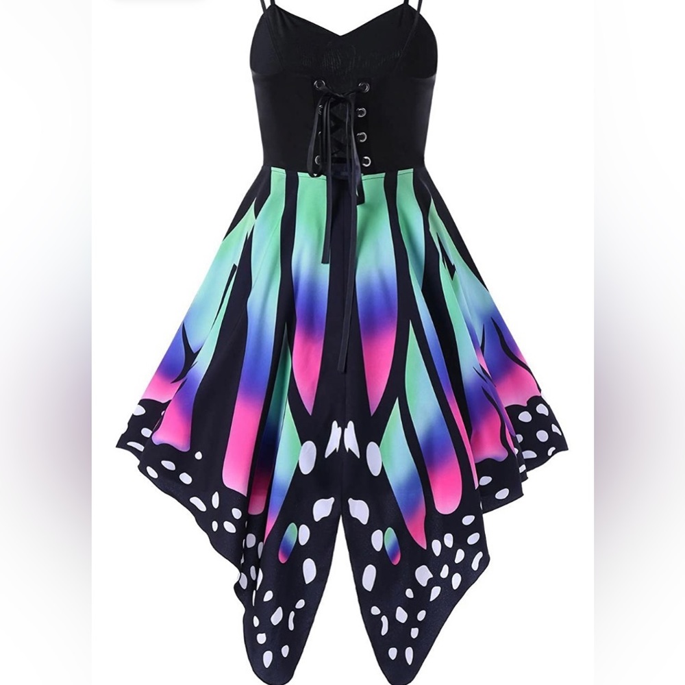 Butterfly spaghetti strap summer dress